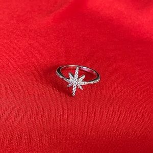 Silver starburst ring
